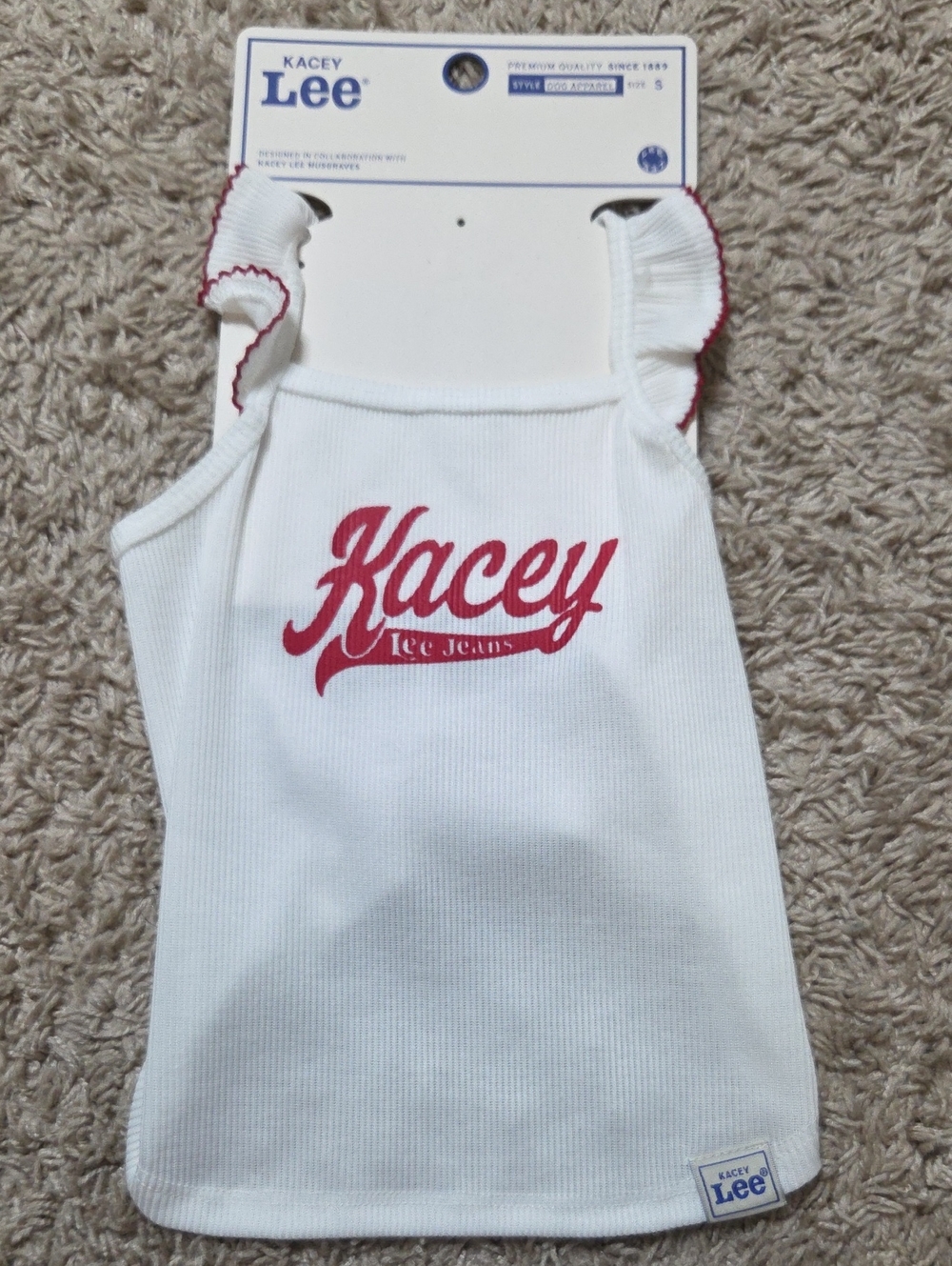 NWT Kacey Lee Musgraves Ruffled Spaghetti Strap Pet Tee for Cats and Dogs, SM